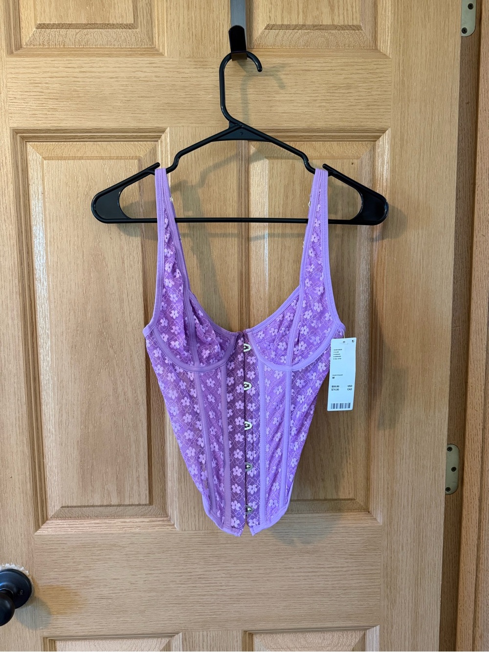 Urban Outfitters Lavender Floral Lace Corset Bodice
